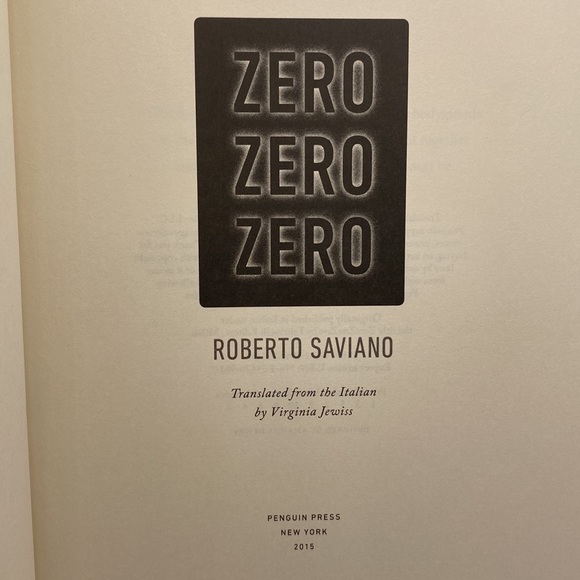 Zero Zero Zero by Roberto Saviano Hardcover with Dust Jacket - Picture 8 of 10
